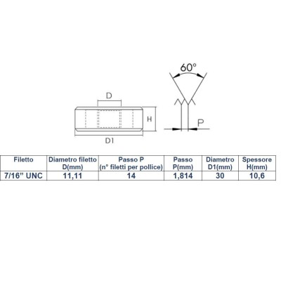 FILIERA 7/16" UNC DISEGNO