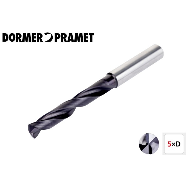 Punte in metallo duro integrale rivestite Utile 5xD DORMER RS405