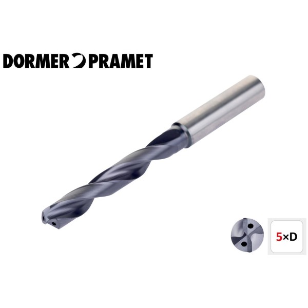 Punte forate in metallo duro integrale rivestite Utile 5xD DORMER RC405