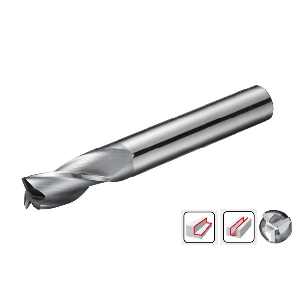 Frese in Metallo Duro Integrale 3 tagli rivestite