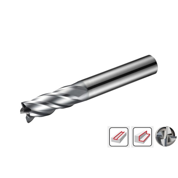 Frese in Metallo Duro Integrale 4 tagli rivestite