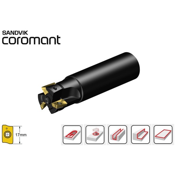 Frese per spallamenti Sandvik Coromant R390  gambo cilindrico inserto da 17